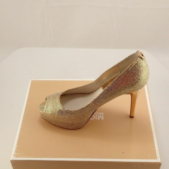 NIB MICHAEL KORS MK 40S3YOHP1D YORK GOLD PLATFORMS - Picture 2 of 8